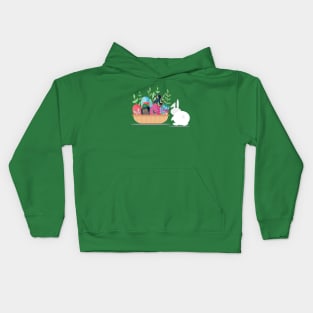 happy easter bunny basket Kids Hoodie